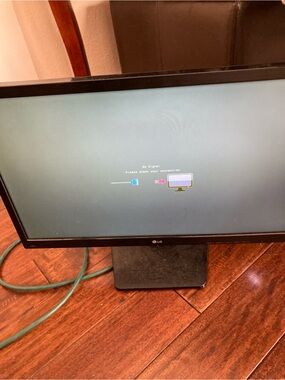 LG Black Computer Monitor with Stand - LED Display